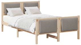 vidaXL Σκελετός Κρεβατιού με κεφαλάρι Taupe 120 x 200 cm ύφασμα