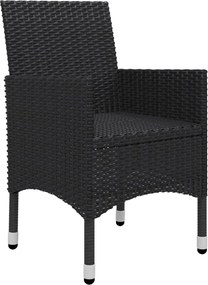 vidaXL Σετ Τραπεζαρίας Κήπου 5 Τεμαχίων Μαύρο