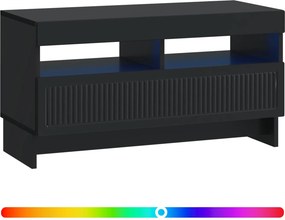 vidaXL Ντουλάπα LED Τηλεόρασης Μαύρο Επεξεργασμένο Ξύλο
