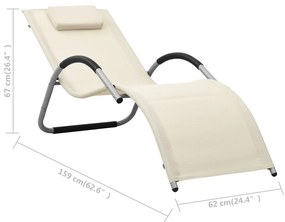 vidaXL Ξαπλώστρα Κρεμ / Γκρι από Textilene