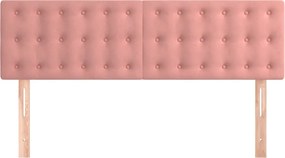 vidaXL Κεφαλάρια Ροζ Βελούδινα 144x5x78/88 εκ.