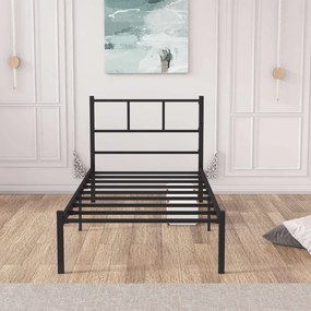 Μονό Κρεβάτι Μαύρο CLURU 90x200x85