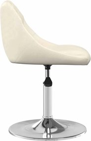 vidaXL Καρέκλες Τραπεζαρίας Περιστρεφόμενες 2 τεμ. Κρεμ Βελούδινες