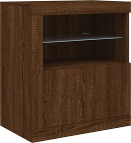 vidaXL Ντουλάπι με LED Καφέ Δρυς 60,5 x 37 x 67 εκ.