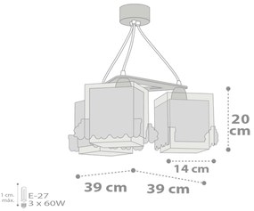 Φωτιστικό οροφής Ango The Night Train τρίφωτο