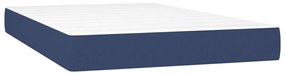 vidaXL Κρεβάτι Boxspring με Στρώμα & LED Μπλε 120x200 εκ. Υφασμάτινο