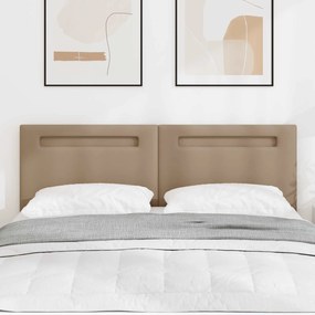 vidaXL LED κεφαλάρι Καπουτσίνο 144 cm Τεχνητό Δέρμα