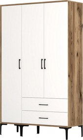 Τριφυλλη Ντουλαπα Καρυδια/Λευκο KUMSAL 47.5x120x201.4