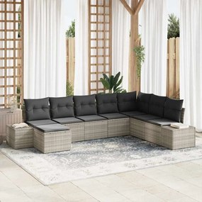 vidaXL Σετ Καναπέ Κήπου με μαξιλάρι 8 pcs συνθετικό ρατάν