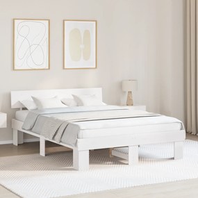 vidaXL Σκελετός Κρεβατιού Λευκό 150 x 200 cm Συμπαγές ξύλο πεύκου