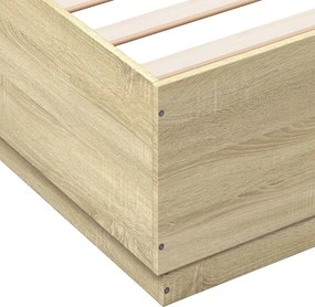 vidaXL Πλαίσιο Κρεβατιού Sonoma Δρυς 140x200 εκ. Επεξεργασμένο Ξύλο