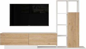 Έπιπλο Τηλεόρασης Φυσικό / Λευκό DRIBEL 201.2x29.5x123.6