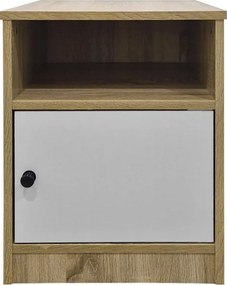 Κομοδίνο Lenea pakoworld sonoma-λευκό 40x40x50εκ