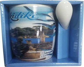 Σετ κεραμική κούπα Souvenir με κουτάλι - Chalkidiki - 241147