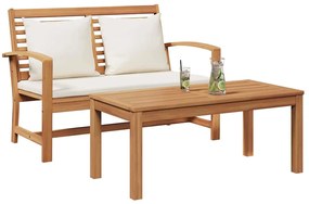 vidaXL Σετ Καναπέ Κήπου 2 pcs Φυσικό Μασίφ ξύλο teak