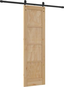 vidaXL Συρόμενη Πόρτα Φυσικό και Μαύρο 61 x 198,5 εκ.