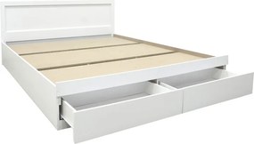 Κρεβάτι Olympus pakoworld με συρτάρι σε λευκή απόχρωση 120x200εκ