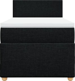 vidaXL Κρεβάτι Boxspring με Στρώμα Μαύρο 80 x 200 εκ. Υφασμάτινο