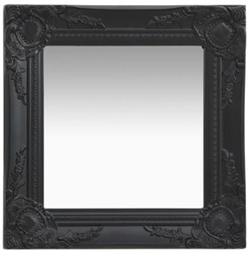 vidaXL Καθρέφτης Τοίχου με Μπαρόκ Στιλ Μαύρος 40 x 40 εκ.