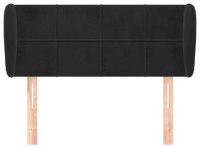 vidaXL Κεφαλάρι με Πτερύγια Μαύρο 103x23x78/88 εκ. Βελούδινο