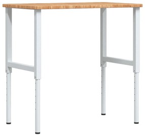 vidaXL Πάγκος Εργασίας Ορθογώνιος 100x60x(71,5-98) εκ Μασίφ Ξύλο Δρυός