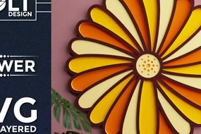 Intra απο ξύλο plywood 3mm-4mm πάχος - Flower 3d Multilayered  Cut Files Δίασταση 40x50 cm INTRAFABR-70049361