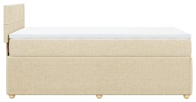 ΚΡΕΒΑΤΙ BOXSPRING ΜΕ ΣΤΡΩΜΑ ΚΡΕΜ 90X190 ΕΚ.ΥΦΑΣΜΑΤΙΝΟ 3289616