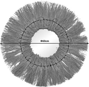 Καθρέπτης Apler Inart mendong σε φυσική απόχρωση Φ60x6εκ