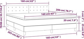 vidaXL Κρεβάτι Boxspring με Στρώμα Λευκό 160x200εκ.από Συνθετικό Δέρμα