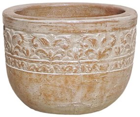 Κασπώ Πήλινο 06-00-21275-S Φ35x25cm Ecru-Terracotta Marhome Clay