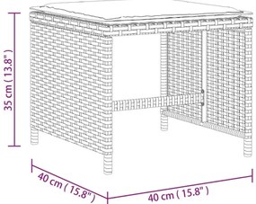 Σκαμπό Κήπου 4 τεμ Μικτό Μπεζ 40x40x35 εκ Συνθ. Ρατάν+Μαξιλάρια - Μπεζ