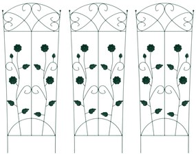 vidaXL Φράχτης Κήπου 3 pcs Πράσινο 112 x 40 εκ Ατσάλι