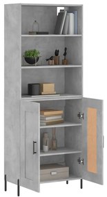 vidaXL Ντουλάπι Γκρι Σκυροδέματος 69,5x34x180 εκ. Επεξεργασμένο Ξύλο