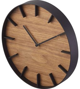 Ρολόι Τοίχου BR LBTYMZK4108 Φ26,5x4,2cm Black-Brown Yamazaki Ατσάλι,Ξύλο