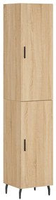 vidaXL Μπουφές Sonoma δρυς 34,5 x 34 x 180 εκ. από Επεξεργασμένο Ξύλο