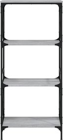 vidaXL Βιβλιοθήκη 4 Επιπέδων Γκρι Sonoma 59x35x132 εκ. Επεξεργ. Ξύλο