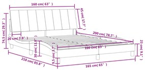 Πλαίσιο Κρεβατιού με Κεφαλάρι Ροζ 160x200 εκ. Βελούδινο 3207860