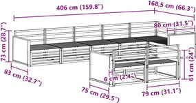 vidaXL Σειρά Καναπέ Εξωτερικού 8 pcs Φυσικό
