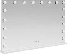 vidaXL Καθρέφτης Vanity LED Λευκό 80 x 10 x 52,5 εκ Γυαλί και Χάλυβας