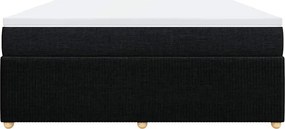 vidaXL Κρεβάτι Boxspring με Στρώμα Μαύρο 180x200 εκ. Υφασμάτινο