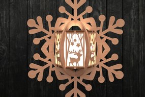 Σετ των 2 Intra απο ξύλο plywood 3mm-4mm πάχος – Στολίδι με φανάρι με νιφάδες χιονιού Δίασταση  20x20 cm INTRAFABR-109536720