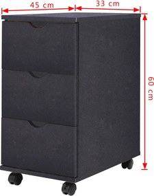 vidaXL Συρταριέρα Μαύρη 33 x 45 x 60 εκ.