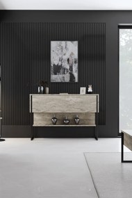 Μπουφές Τραβερτίνη / Μαύρο FOCOS 120x30x80