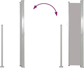 vidaXL Σκίαστρο Πλαϊνό Συρόμενο Βεράντας Γκρι 160 x 300 εκ.