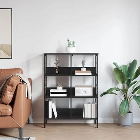 vidaXL Ράφι Βιβλίων Μαύρη Οξυά 82 x 32 x 112 εκ. Επεξεργασμένο ξύλο