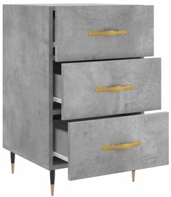 vidaXL Κομοδίνο Γκρι Σκυροδέματος 40x40x66 εκ. από Επεξεργασμένο Ξύλο