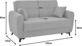 Σετ σαλονιού Lincoln 2τεμ ύφασμα σε μπεζ απόχρωση 225x75x85 εκ.