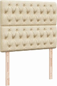 vidaXL Κρεβάτι Boxspring με Στρώμα Κρεμ 120x190 εκ. Υφασμάτινο