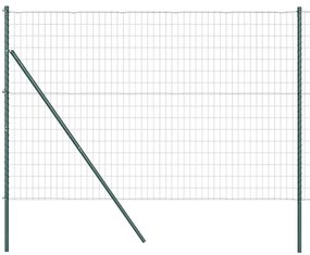 vidaXL Φράχτης με Στήλες. Πράσινο 1.5 x 10 m Ατσάλι