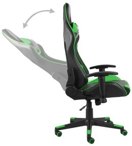 vidaXL Καρέκλα Gaming Περιστρεφόμενη Πράσινη PVC